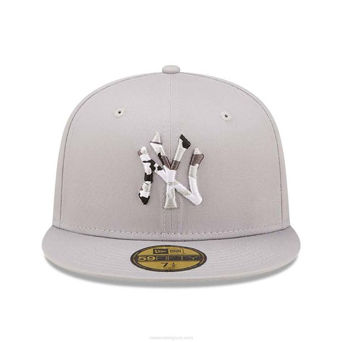 New Era New York Yankees monocamo infill grijs 59fifty getailleerde pet BT241039