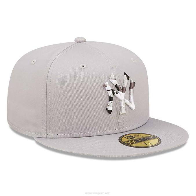New Era New York Yankees monocamo infill grijs 59fifty getailleerde pet BT241039
