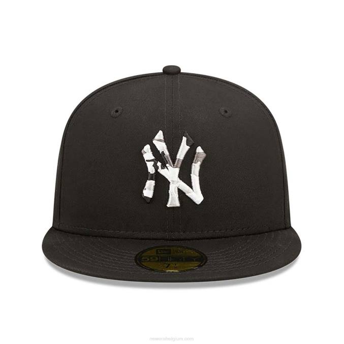 New Era New York Yankees monocamo vulling zwarte 59fifty pet BT24738