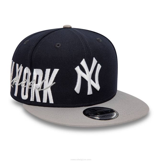 New Era New York Yankees side font marineblauwe 9fifty snapback pet BT241984