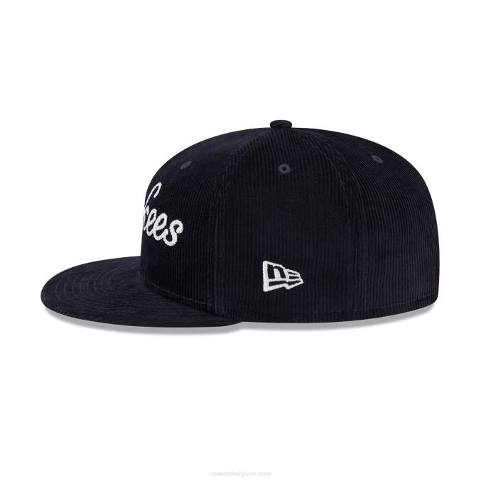 New Era New York Yankees vintage koord marine 59fifty getailleerde pet BT2413
