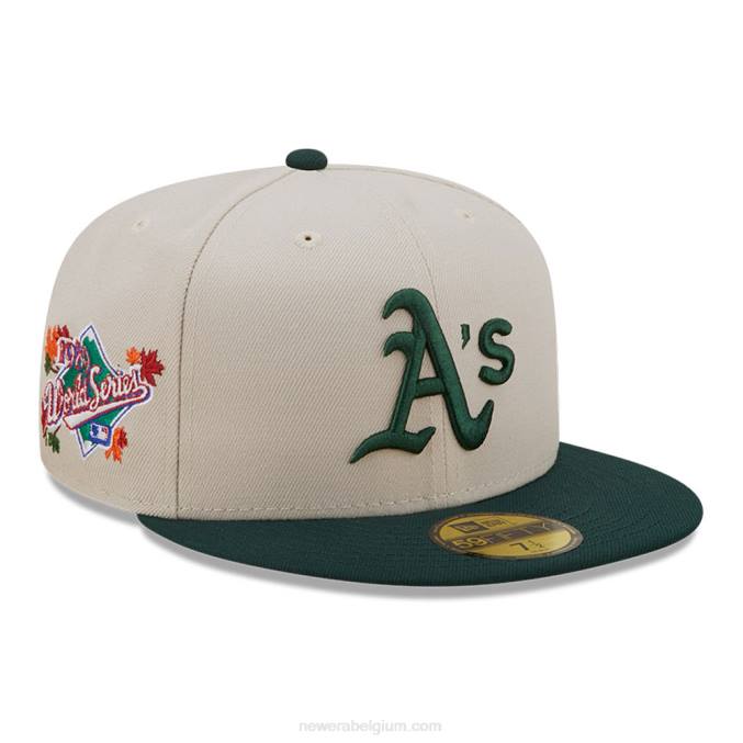 New Era Oakland Athletic herfst klassieke witte 59fifty pet BT241364
