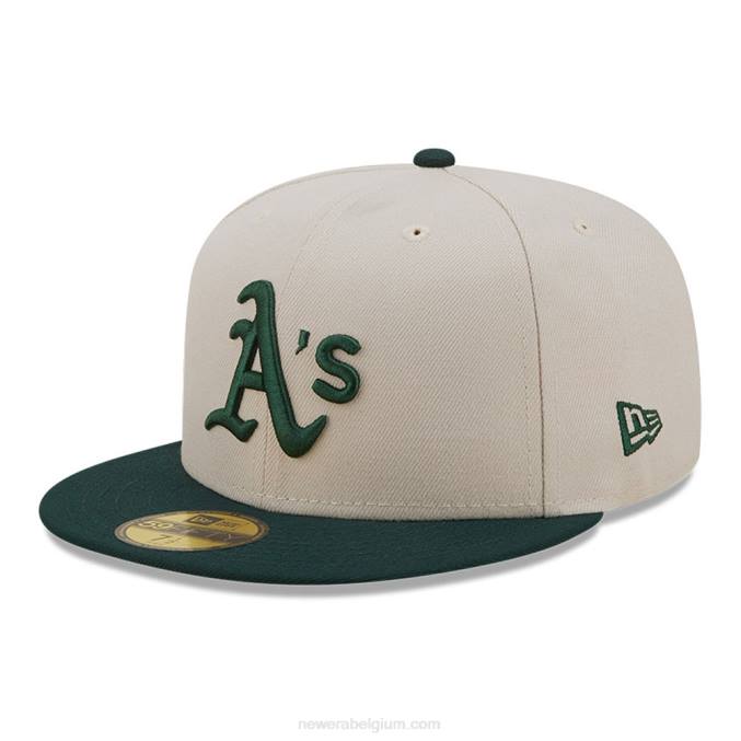 New Era Oakland Athletic herfst klassieke witte 59fifty pet BT241364