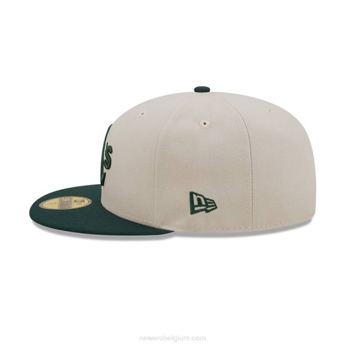 New Era Oakland Athletic herfst klassieke witte 59fifty pet BT241364