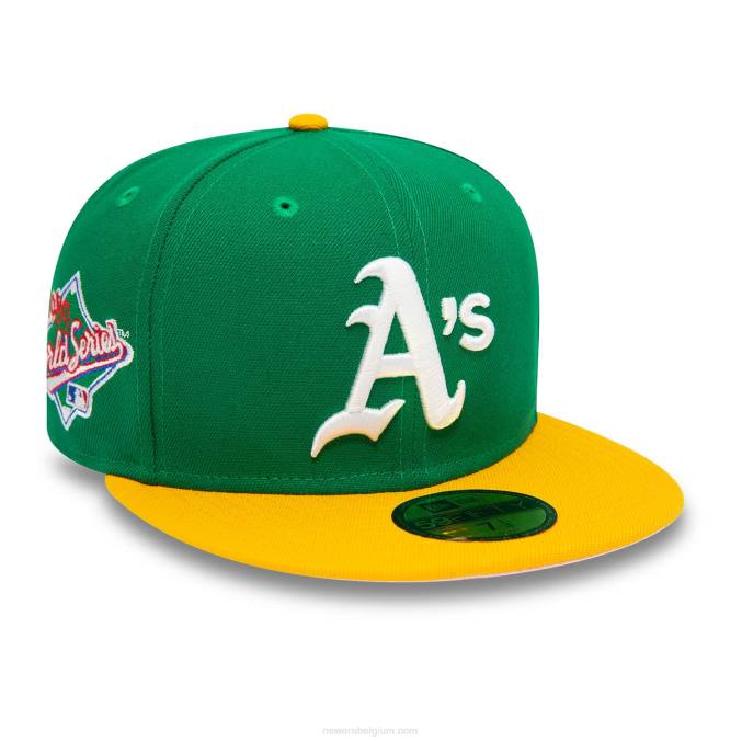 New Era Oakland Athletics 1989 World Series groene 59fifty getailleerde pet BT2424