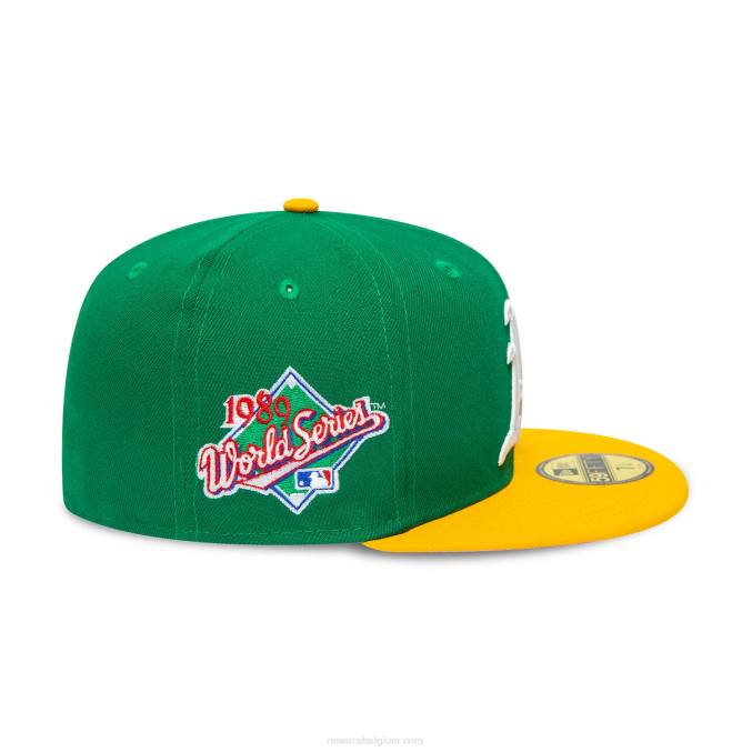 New Era Oakland Athletics 1989 World Series groene 59fifty getailleerde pet BT2424