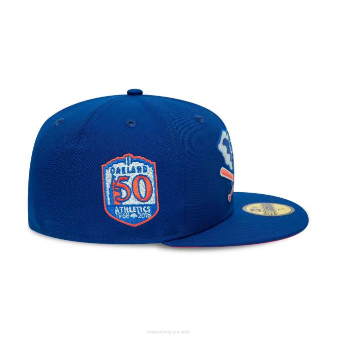 New Era Oakland Athletics 50 jaar blauwe 59fifty getailleerde pet BT2486