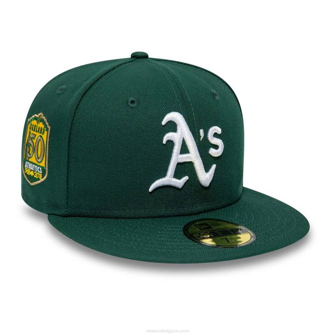 New Era Oakland Athletics 50e verjaardag donkergroene 59fifty getailleerde pet BT24203