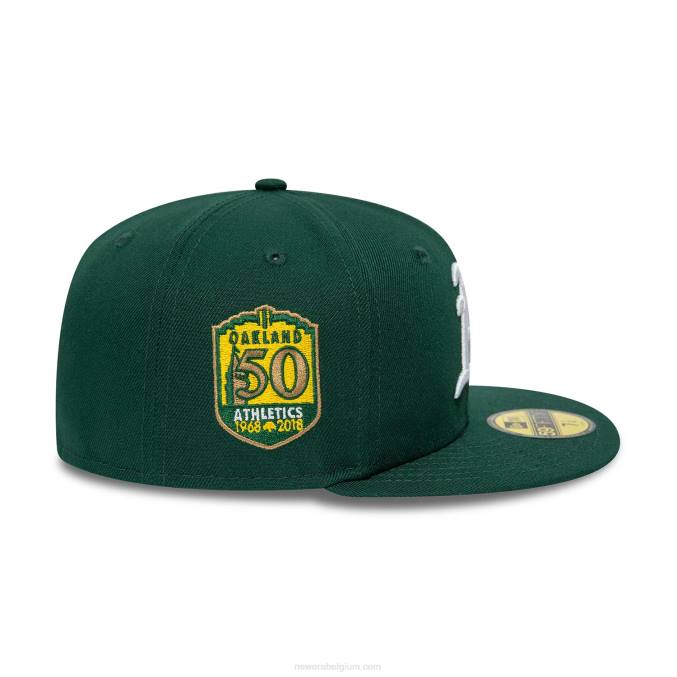 New Era Oakland Athletics 50e verjaardag donkergroene 59fifty getailleerde pet BT24203