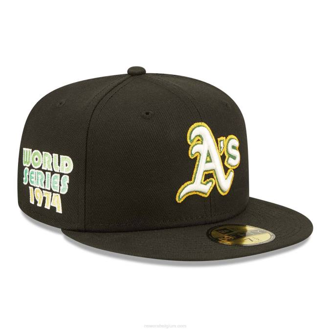 New Era Oakland Athletics Citrus Pop zwarte 59fifty getailleerde pet BT2487