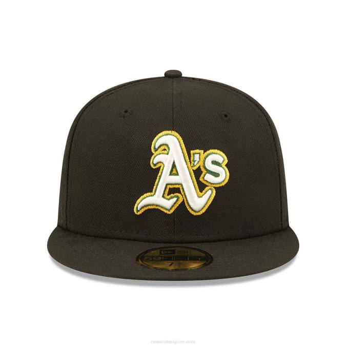 New Era Oakland Athletics Citrus Pop zwarte 59fifty getailleerde pet BT2487