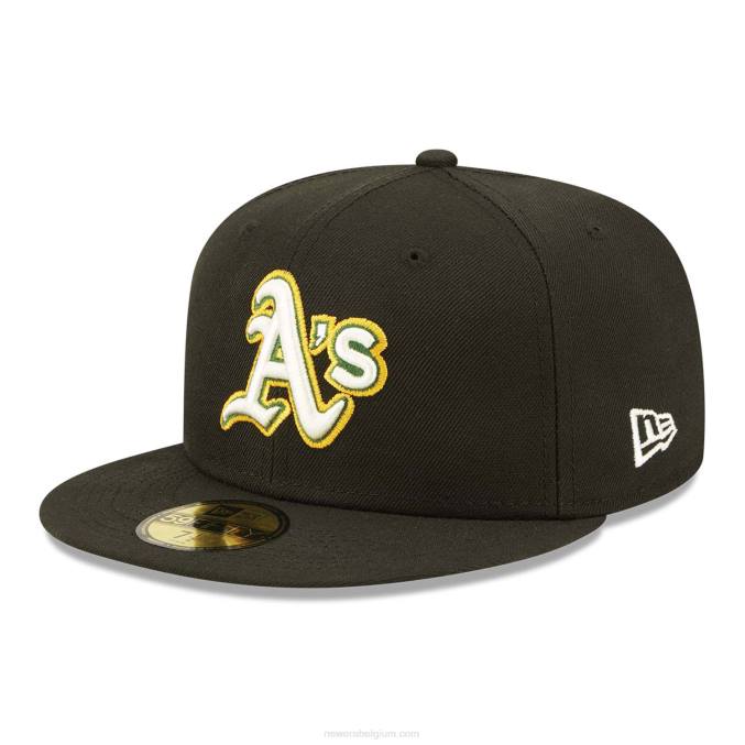 New Era Oakland Athletics Citrus Pop zwarte 59fifty getailleerde pet BT2487