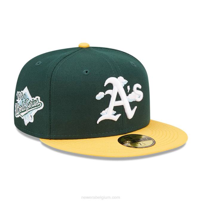 New Era Oakland Athletics Comic Cloud donkergroen 59fifty getailleerde pet BT24178