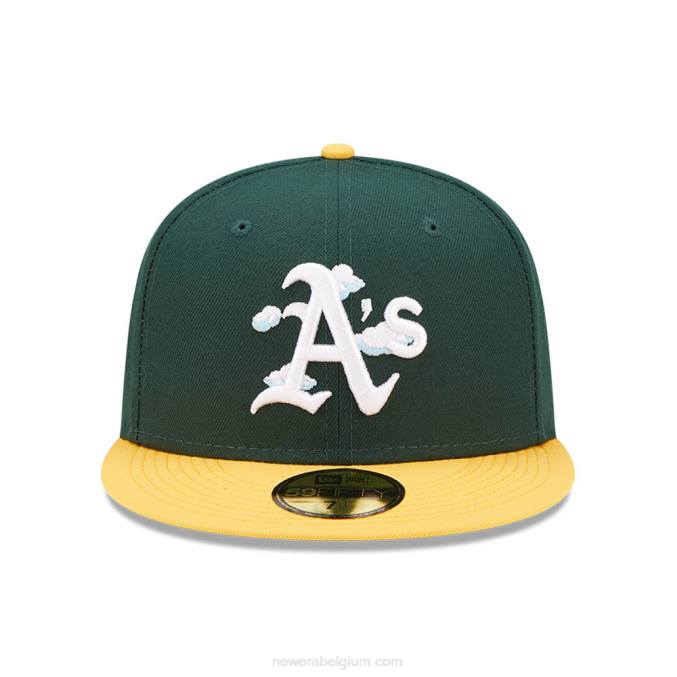 New Era Oakland Athletics Comic Cloud donkergroen 59fifty getailleerde pet BT24178