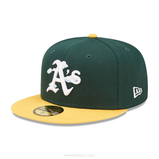 New Era Oakland Athletics Comic Cloud donkergroen 59fifty getailleerde pet BT24178