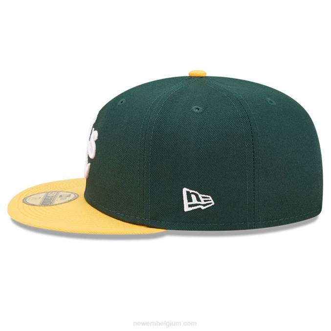 New Era Oakland Athletics Comic Cloud donkergroen 59fifty getailleerde pet BT24178