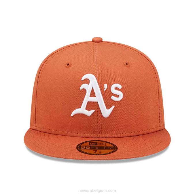 New Era Oakland Athletics League essentiële bruine 59fifty getailleerde pet BT24985