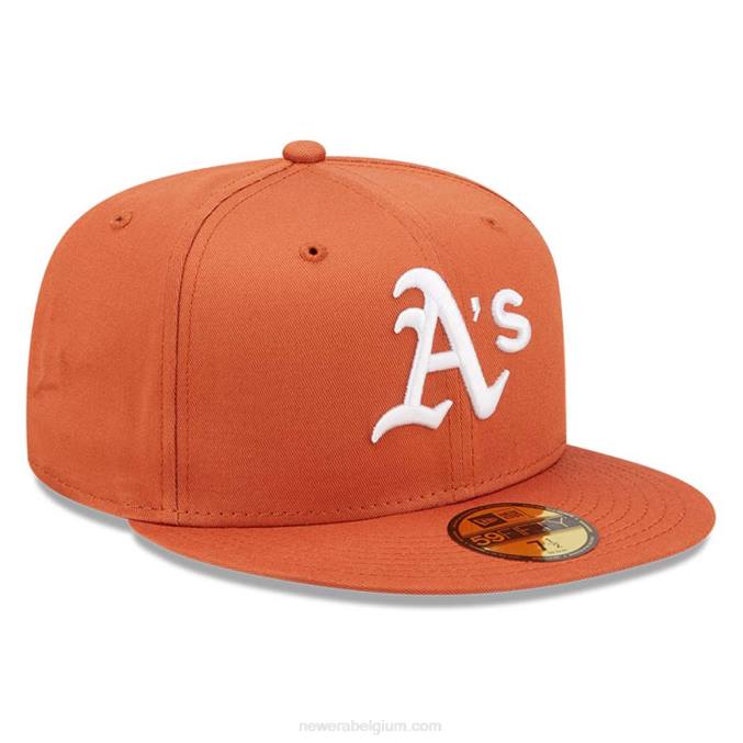 New Era Oakland Athletics League essentiële bruine 59fifty getailleerde pet BT24985