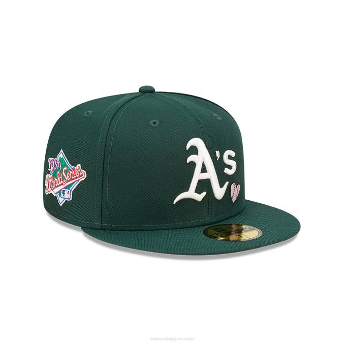 New Era Oakland Athletics MLB Team Heart Green 59fifty getailleerde pet BT241308