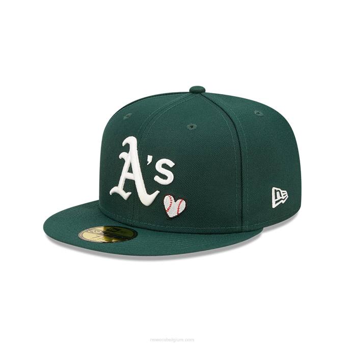 New Era Oakland Athletics MLB Team Heart Green 59fifty getailleerde pet BT241308