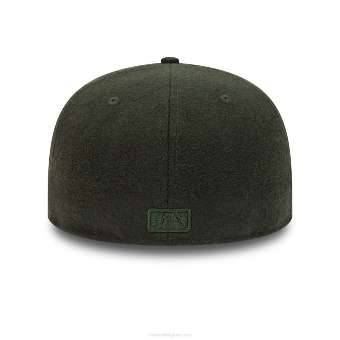 New Era Oakland Athletics Melton donkergroene 59fifty getailleerde pet BT241236