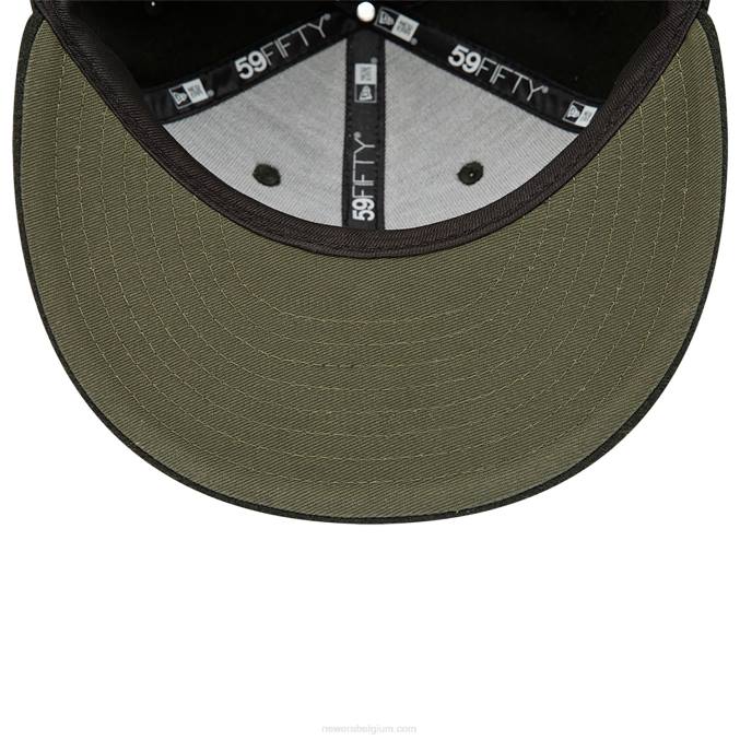 New Era Oakland Athletics Melton donkergroene 59fifty getailleerde pet BT241236