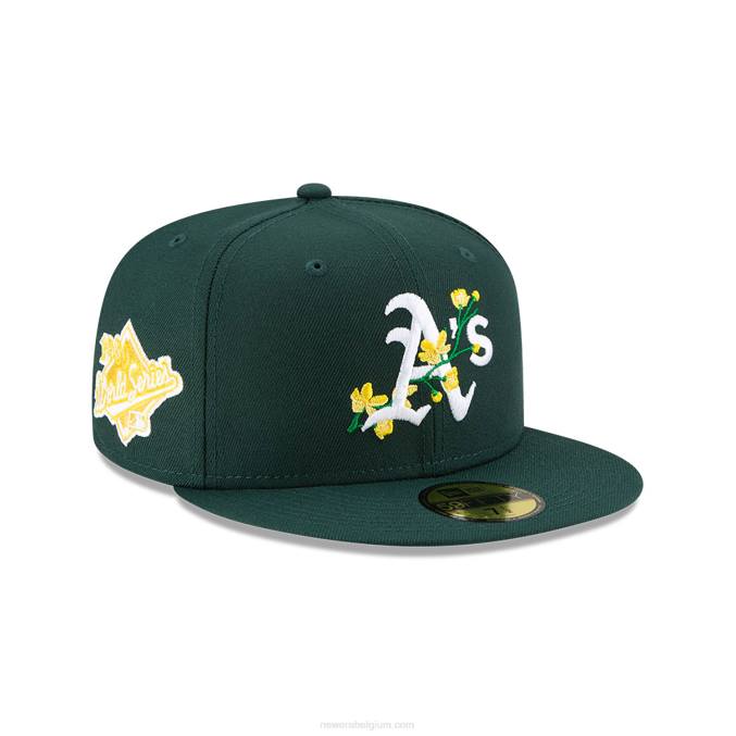 New Era Oakland Athletics Side Patch Bloom donkergroen 59fifty fitted cap BT241422