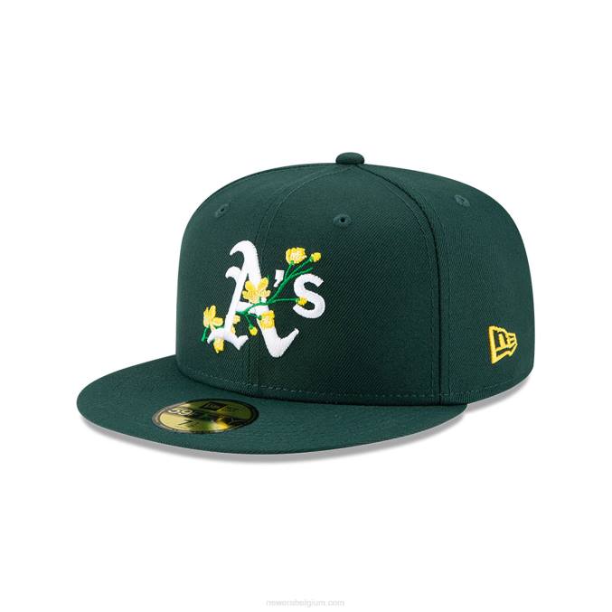 New Era Oakland Athletics Side Patch Bloom donkergroen 59fifty fitted cap BT241422
