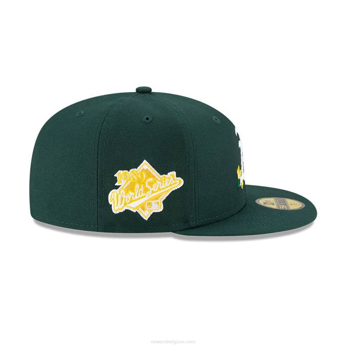 New Era Oakland Athletics Side Patch Bloom donkergroen 59fifty fitted cap BT241422