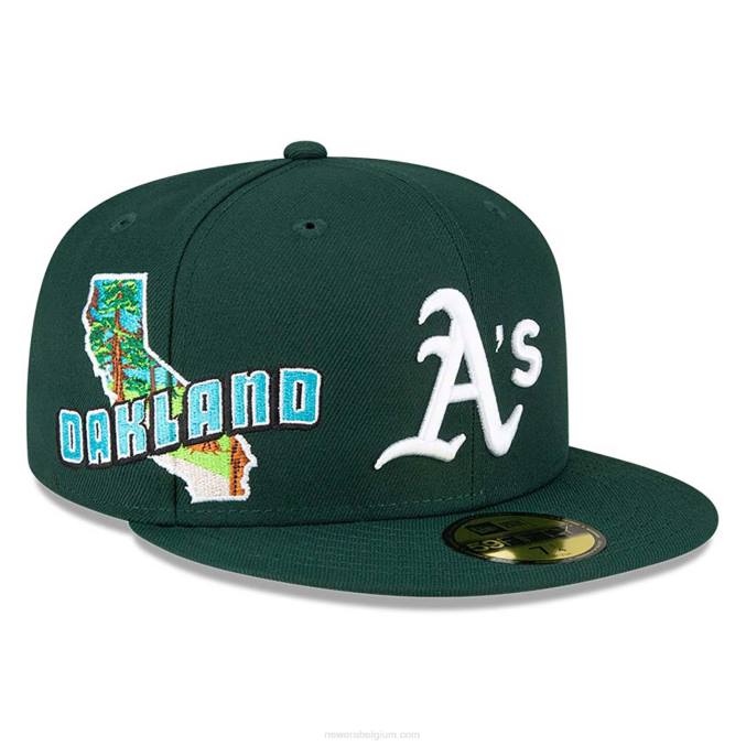 New Era Oakland Athletics Stateview donkergroene 59fifty getailleerde pet BT24988