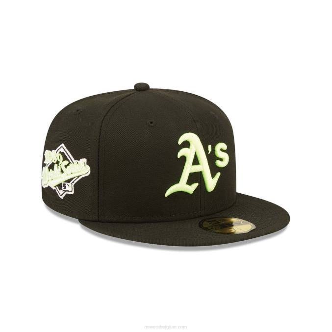 New Era Oakland Athletics Summer Pop zwarte 59fifty getailleerde pet BT241259
