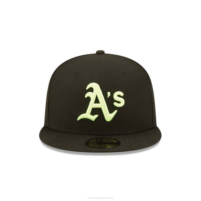 New Era Oakland Athletics Summer Pop zwarte 59fifty getailleerde pet BT241259
