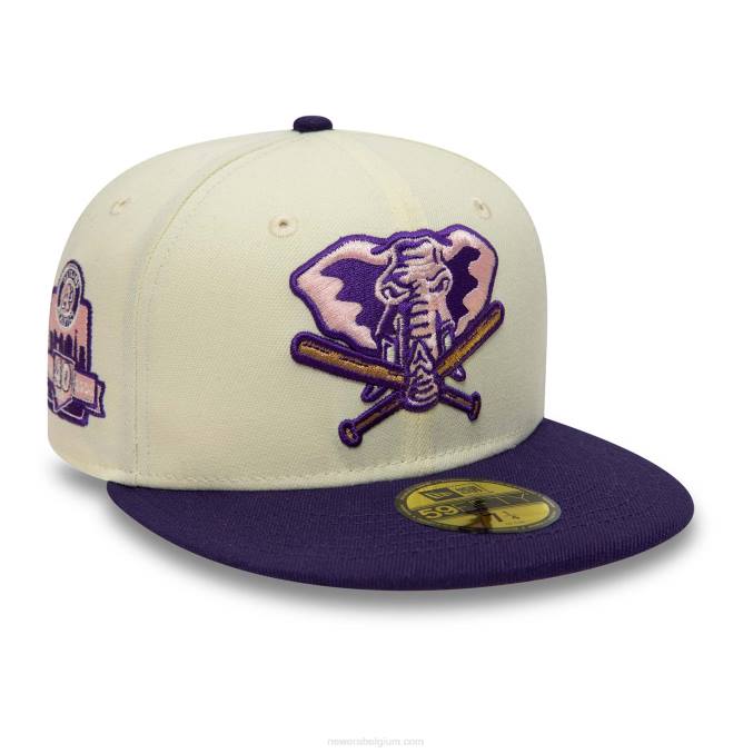 New Era Oakland Athletics chromen en paarse 59fifty pet BT24313