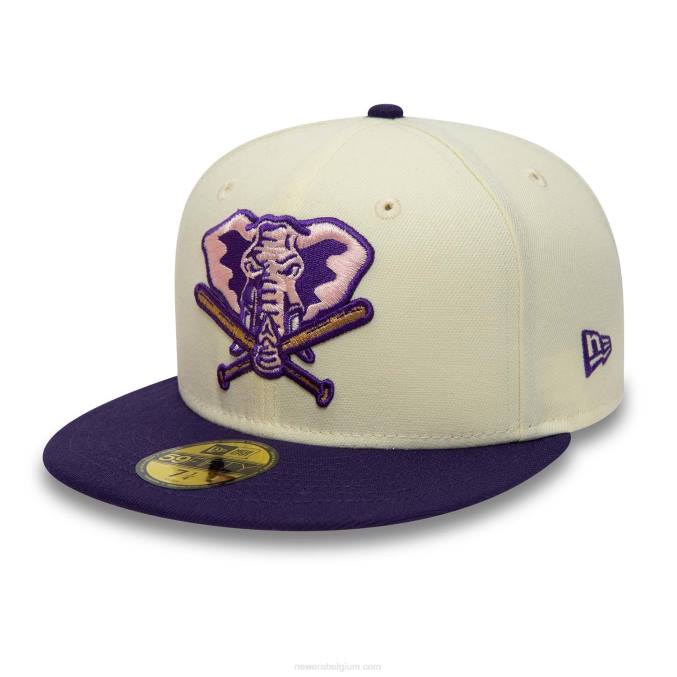 New Era Oakland Athletics chromen en paarse 59fifty pet BT24313