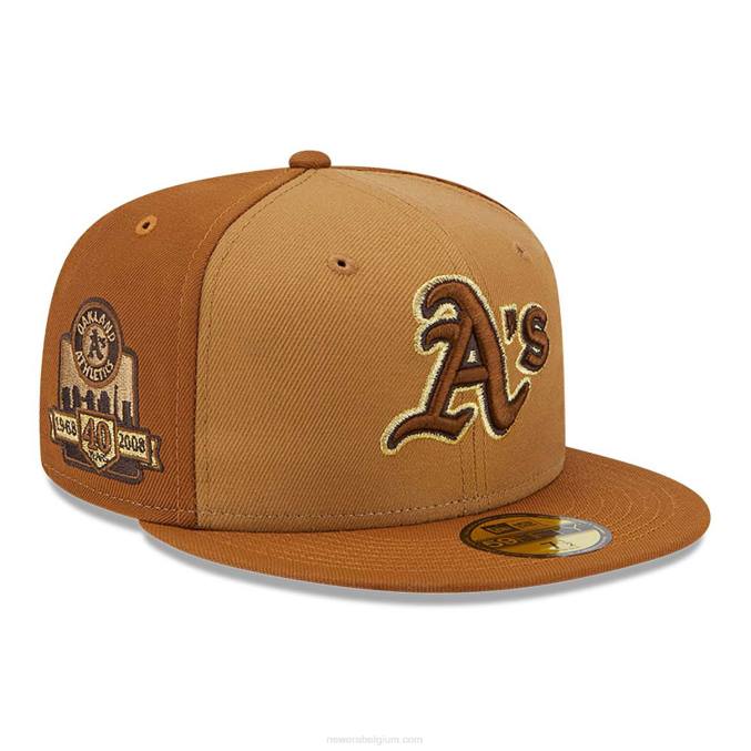 New Era Oakland Athletics driekleurige bruine 59fifty getailleerde pet BT24135