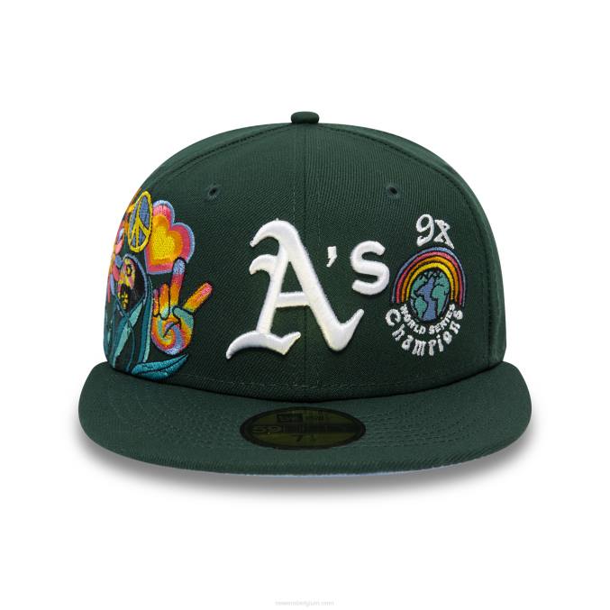 New Era Oakland Athletics groovy donkergroene 59fifty pet BT24233