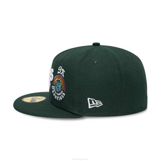 New Era Oakland Athletics groovy donkergroene 59fifty pet BT24233