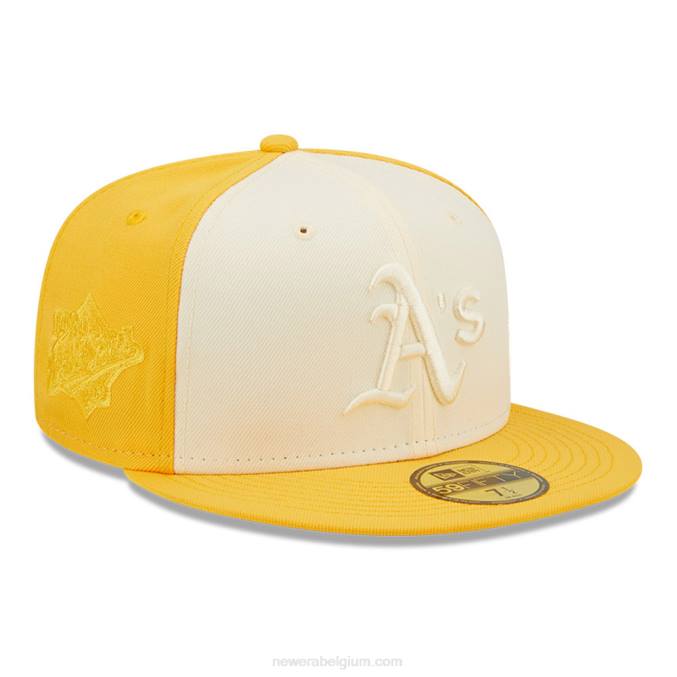 New Era Oakland Athletics mlb 2-tone gele 59fifty getailleerde pet BT241313