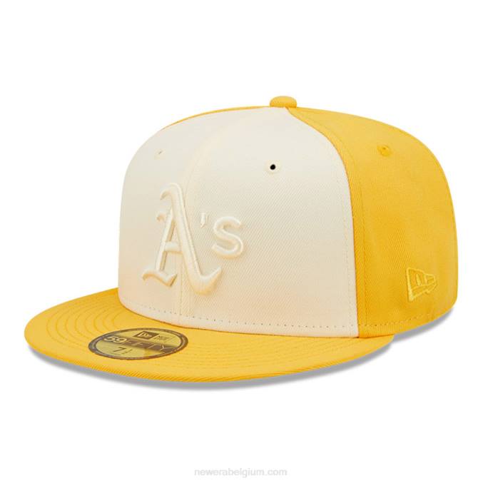 New Era Oakland Athletics mlb 2-tone gele 59fifty getailleerde pet BT241313