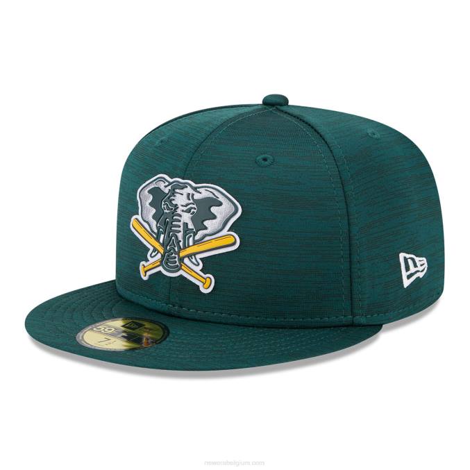 New Era Oakland Athletics mlb clubhouse groen 59fifty getailleerde pet BT2472