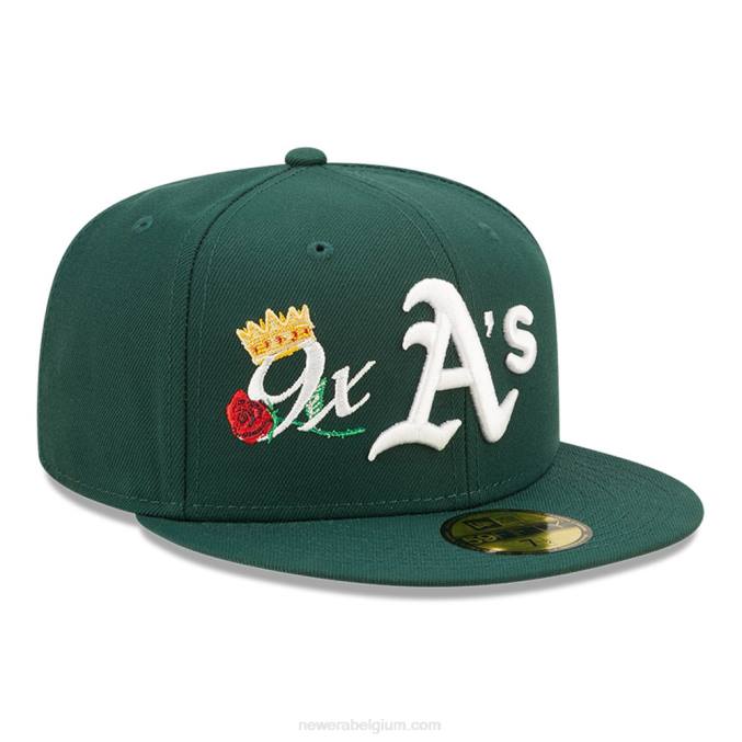 New Era Oakland Athletics mlb crown champs groene 59fifty getailleerde pet BT241075