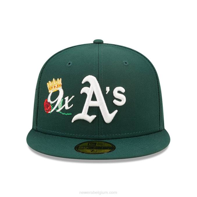 New Era Oakland Athletics mlb crown champs groene 59fifty getailleerde pet BT241075