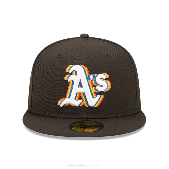 New Era Oakland Athletics mlb prismatisch zwart 59fifty getailleerde pet BT24550