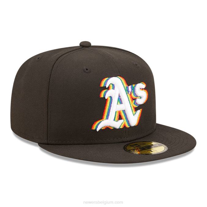 New Era Oakland Athletics mlb prismatisch zwart 59fifty getailleerde pet BT24550