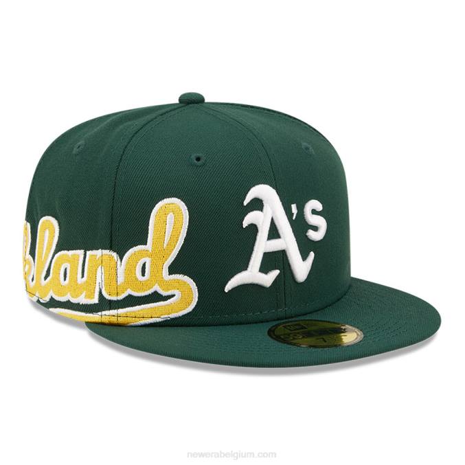 New Era Oakland Athletics mlb side split groene 59fifty getailleerde pet BT24722