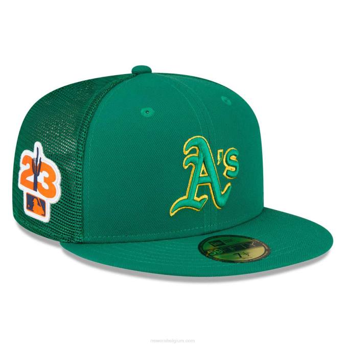 New Era Oakland Athletics mlb spring training groen 59fifty getailleerde pet BT24803