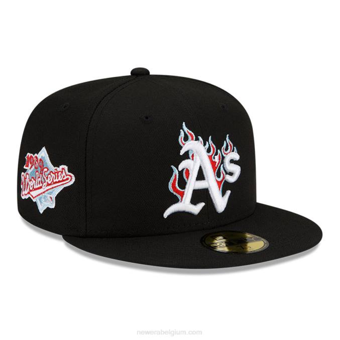 New Era Oakland Athletics mlb team fire black 59fifty cap BT24458