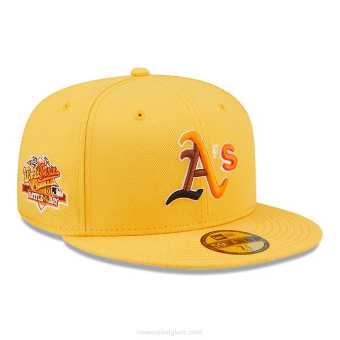 New Era Oakland Athletics mlb vlindergele 59fifty getailleerde pet BT24619