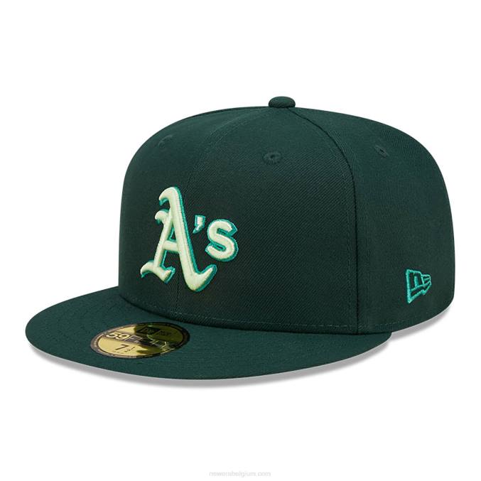 New Era Oakland Athletics monocamo groene 59fifty getailleerde pet BT24943