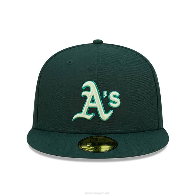 New Era Oakland Athletics monocamo groene 59fifty getailleerde pet BT24943